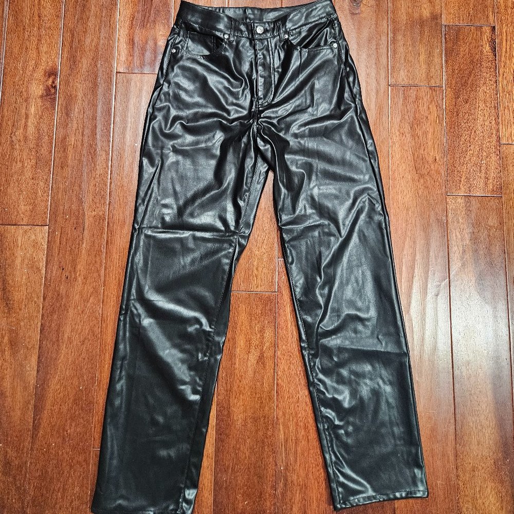 Black faux leather pants h&m divided